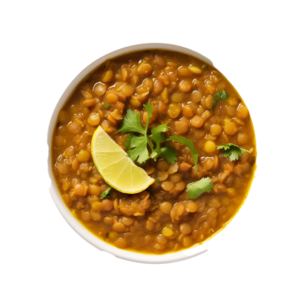 Spiced Lentil Dal Curry with Lime Free PNG