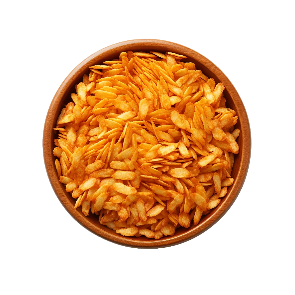 Cooked Orange Seasoned Rice in Bowl Free PNG