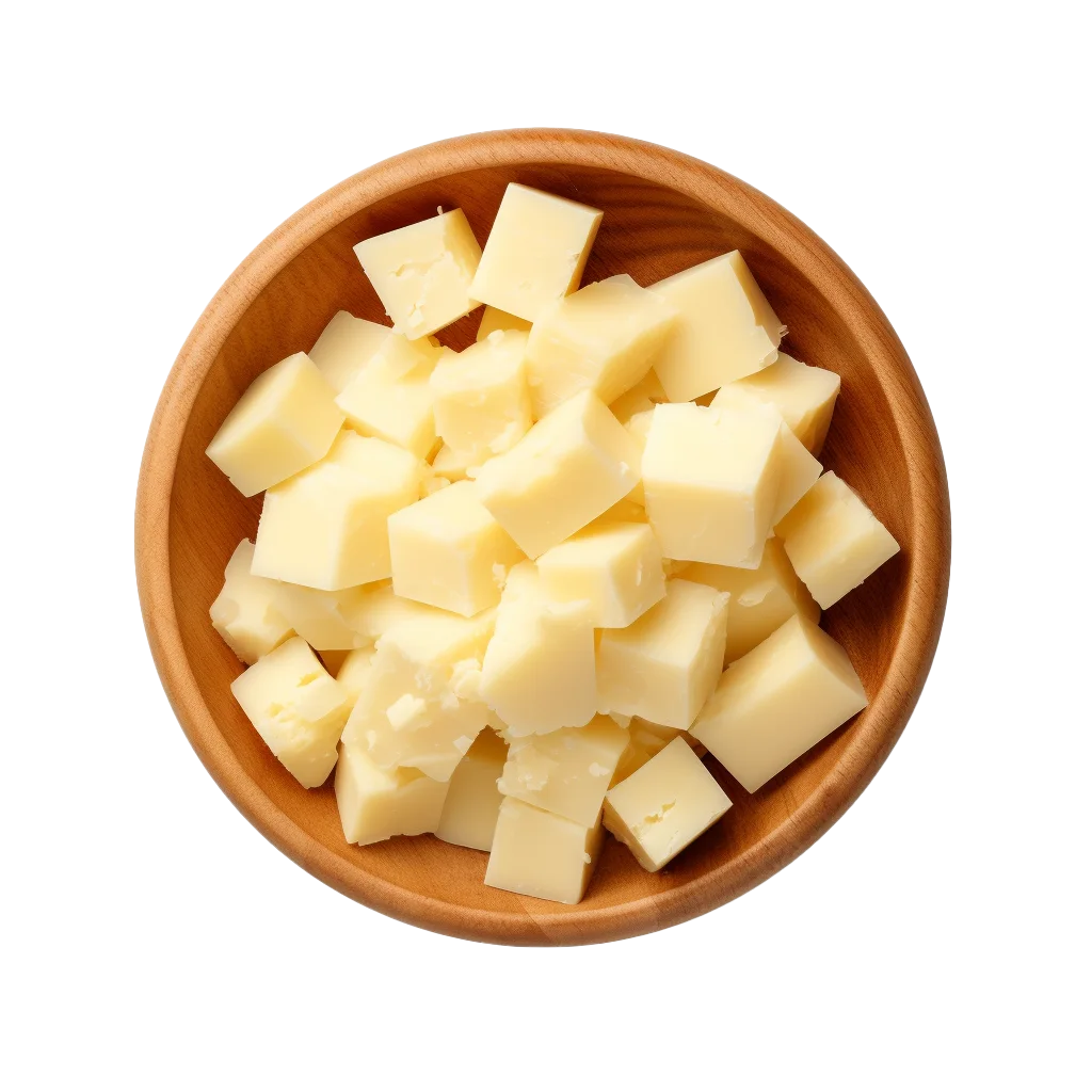 Diced Tofu Cubes in Rustic Bowl Free PNG