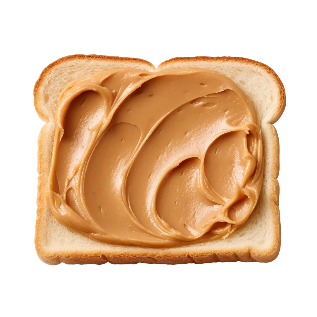 Peanut Butter Spread on Bread Slice Free PNG