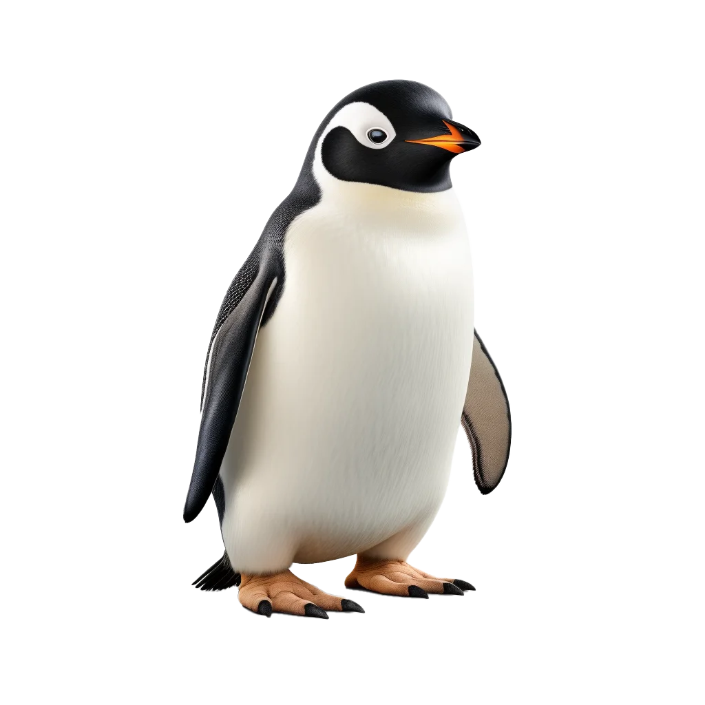 Cute Little Penguin Standing Front View Full Body Free PNG