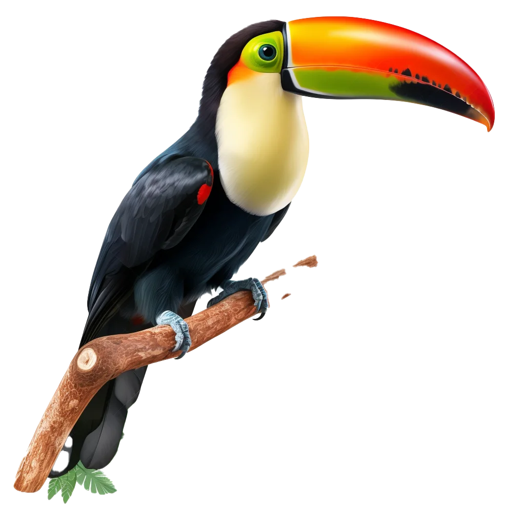 Colorful Tropical Toucan Looking Back Free PNG