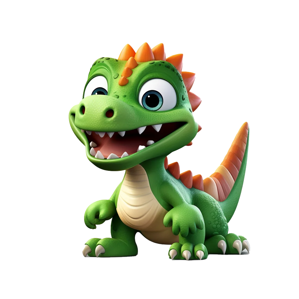 Cute Cartoon Baby Dragon Smiling Free PNG