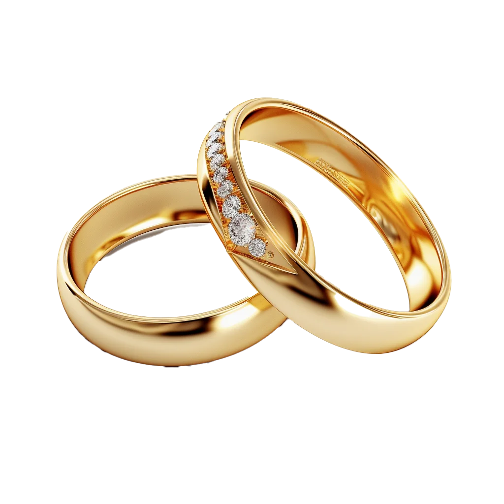 Diamond Accent Gold Wedding Bands Free PNG