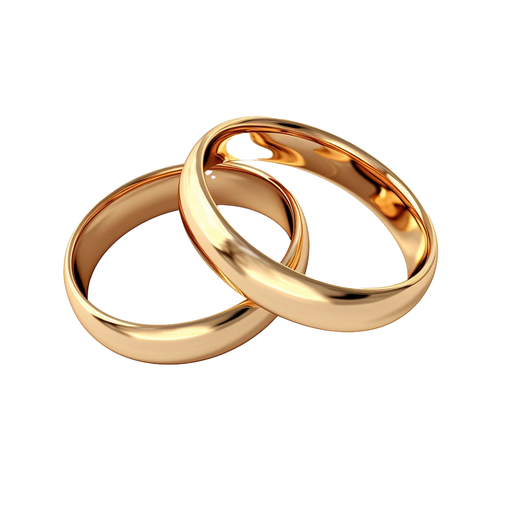 Classic Gold Wedding Bands Set Free PNG