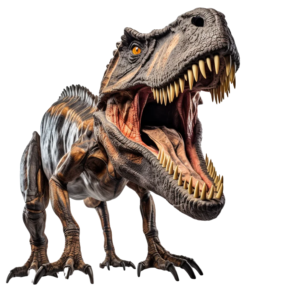 Fierce T-Rex Dinosaur Roaring Free PNG