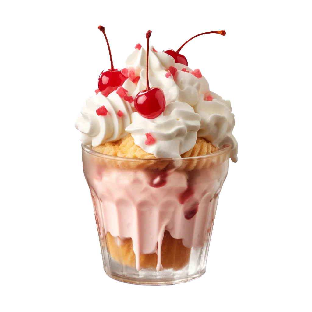 Strawberry Ice Cream Sundae Cup Free PNG