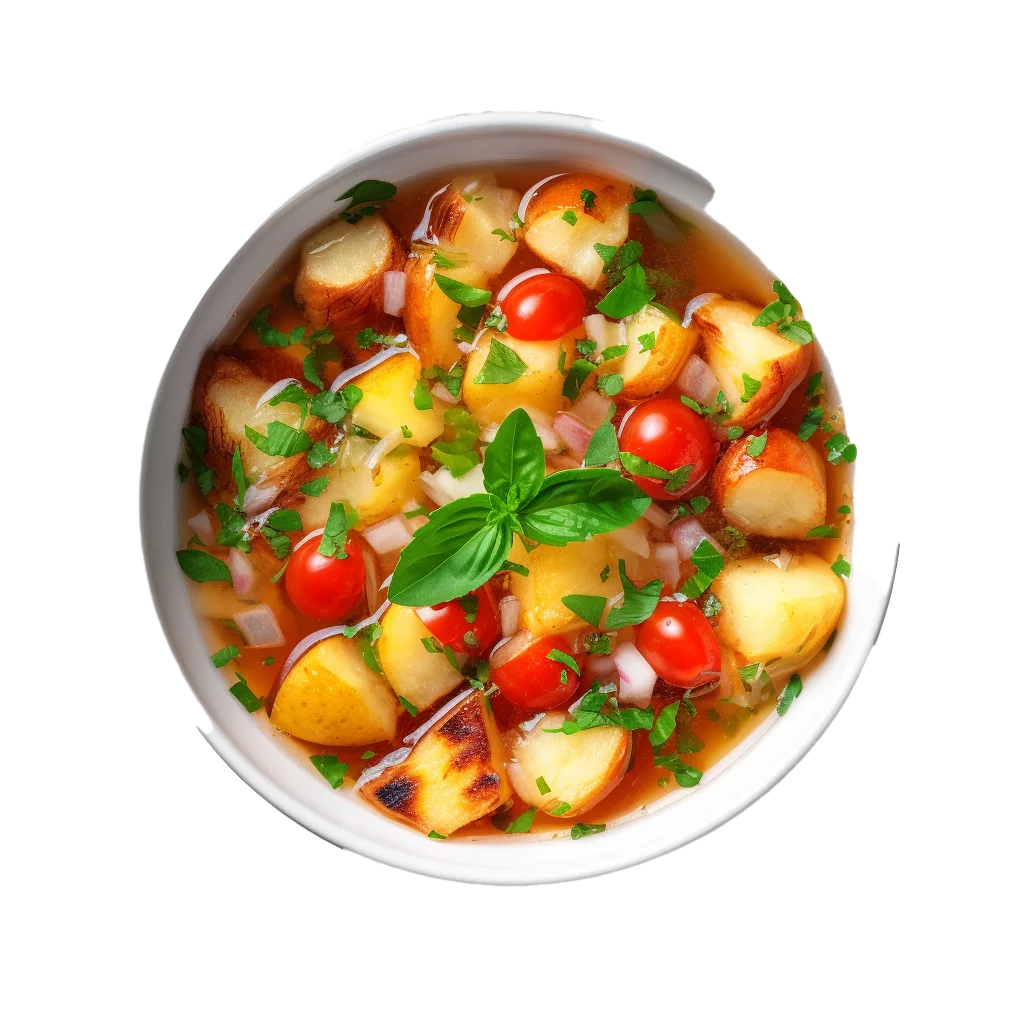Warm Vegetable Soup in White Bowl Free PNG