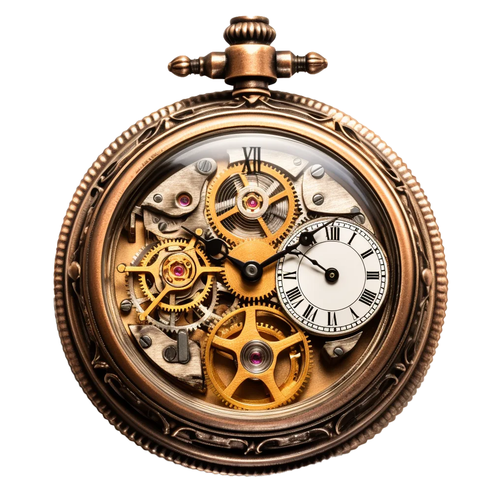 Vintage Steampunk Pocket Watch Open Free PNG