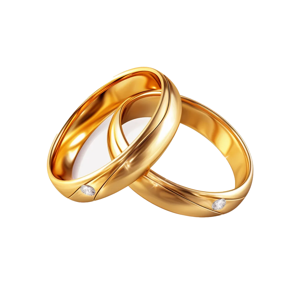 Two Shiny Gold Wedding Rings Free PNG