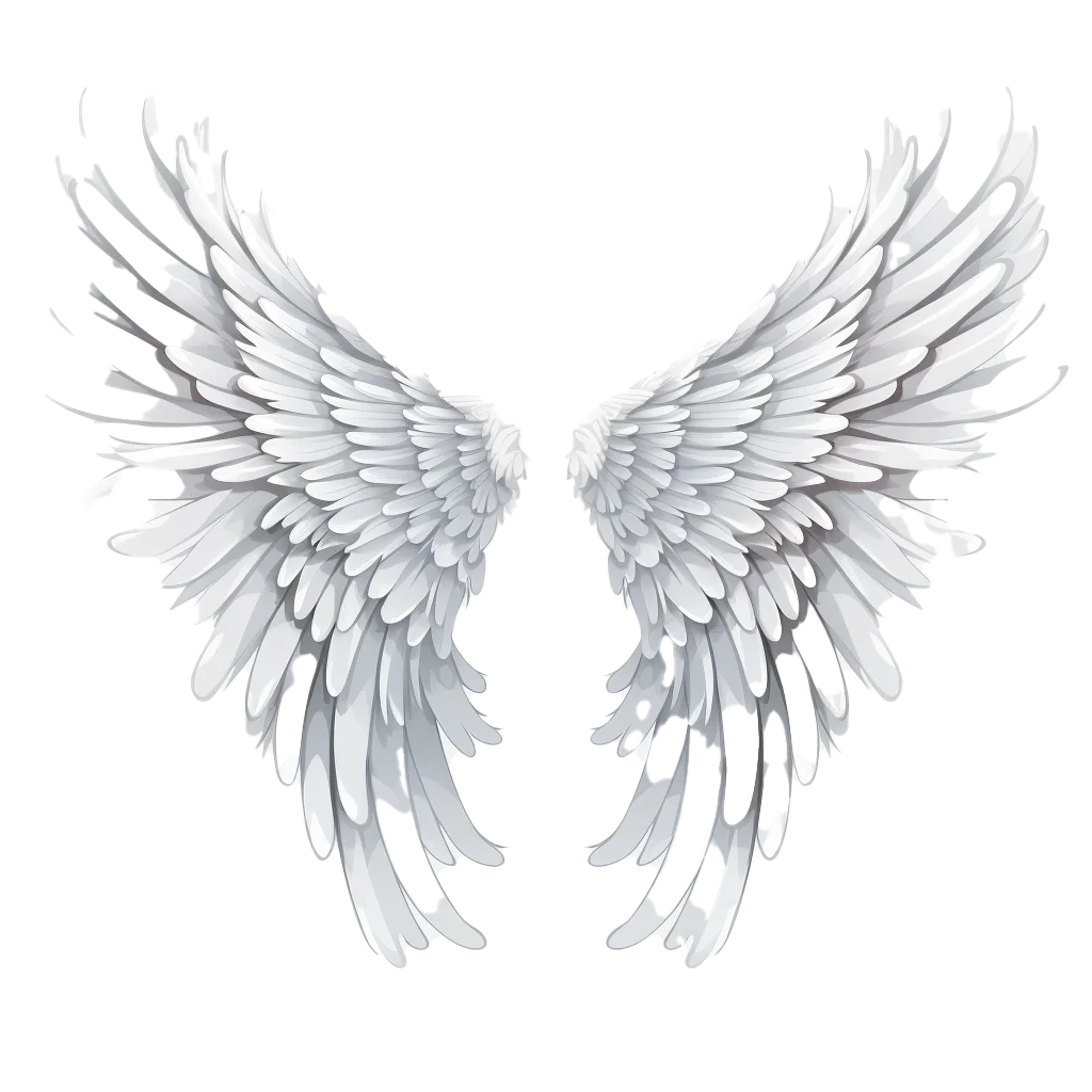Detailed White Angel Wings Free PNG