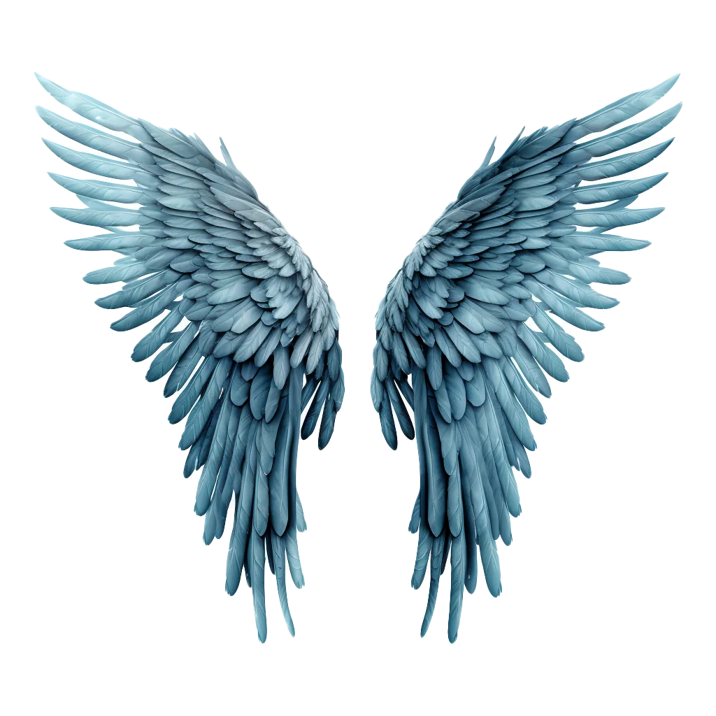 Teal Angel Wings Spread Free PNG