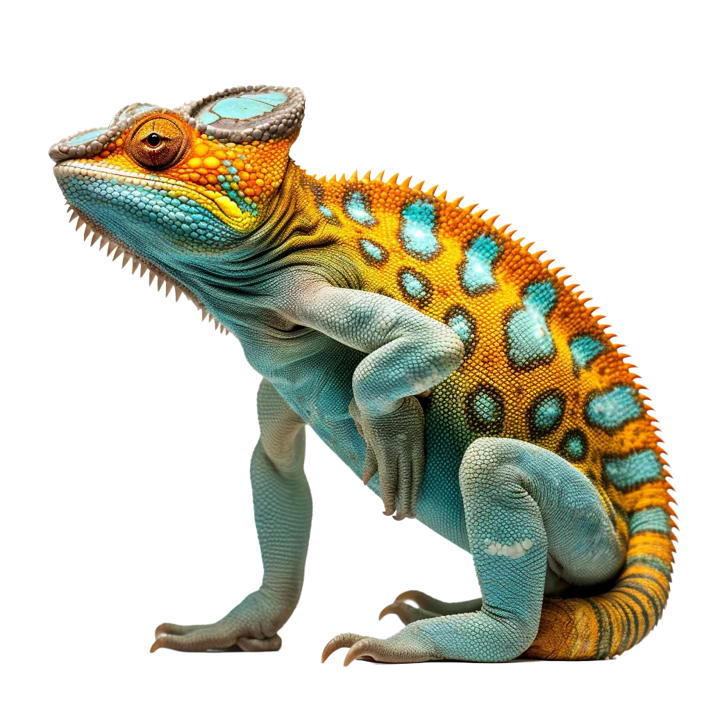 Exotic Turquoise Veiled Chameleon Free PNG