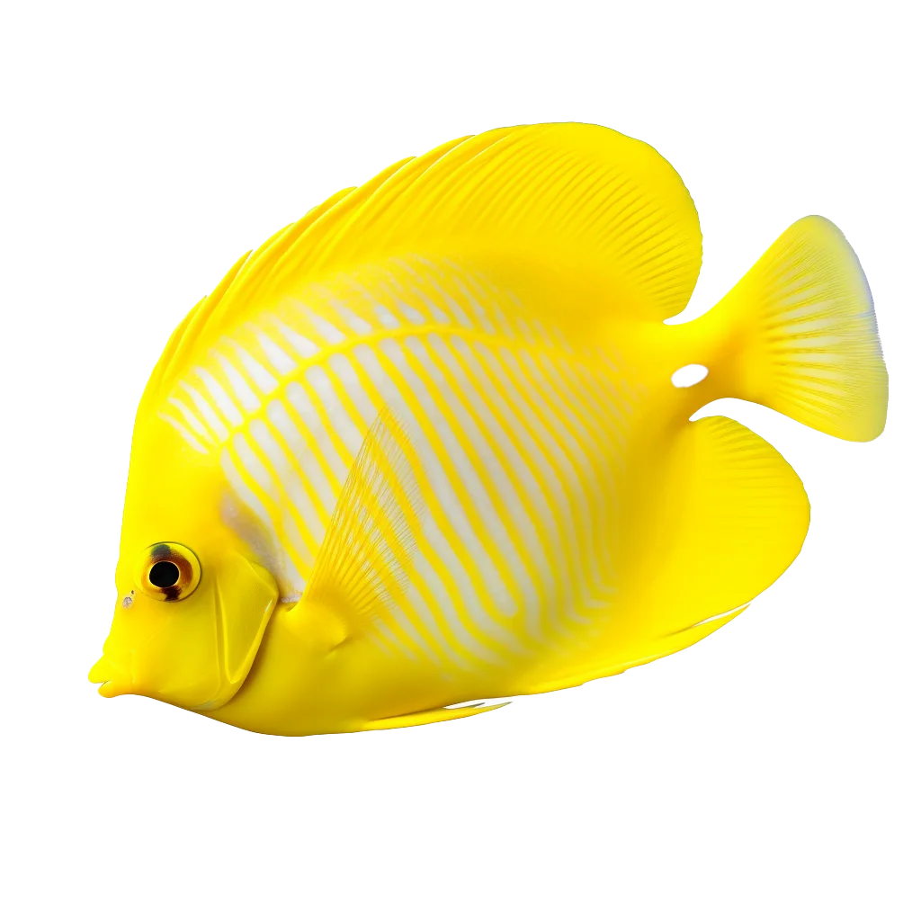Bright Yellow Butterflyfish Swimming Free PNG