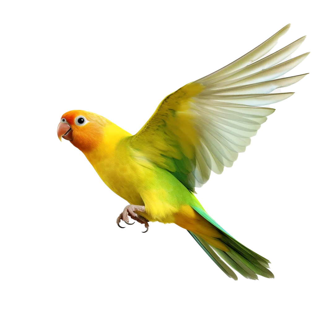 Flying Yellow Sun Conure Parrot Free PNG