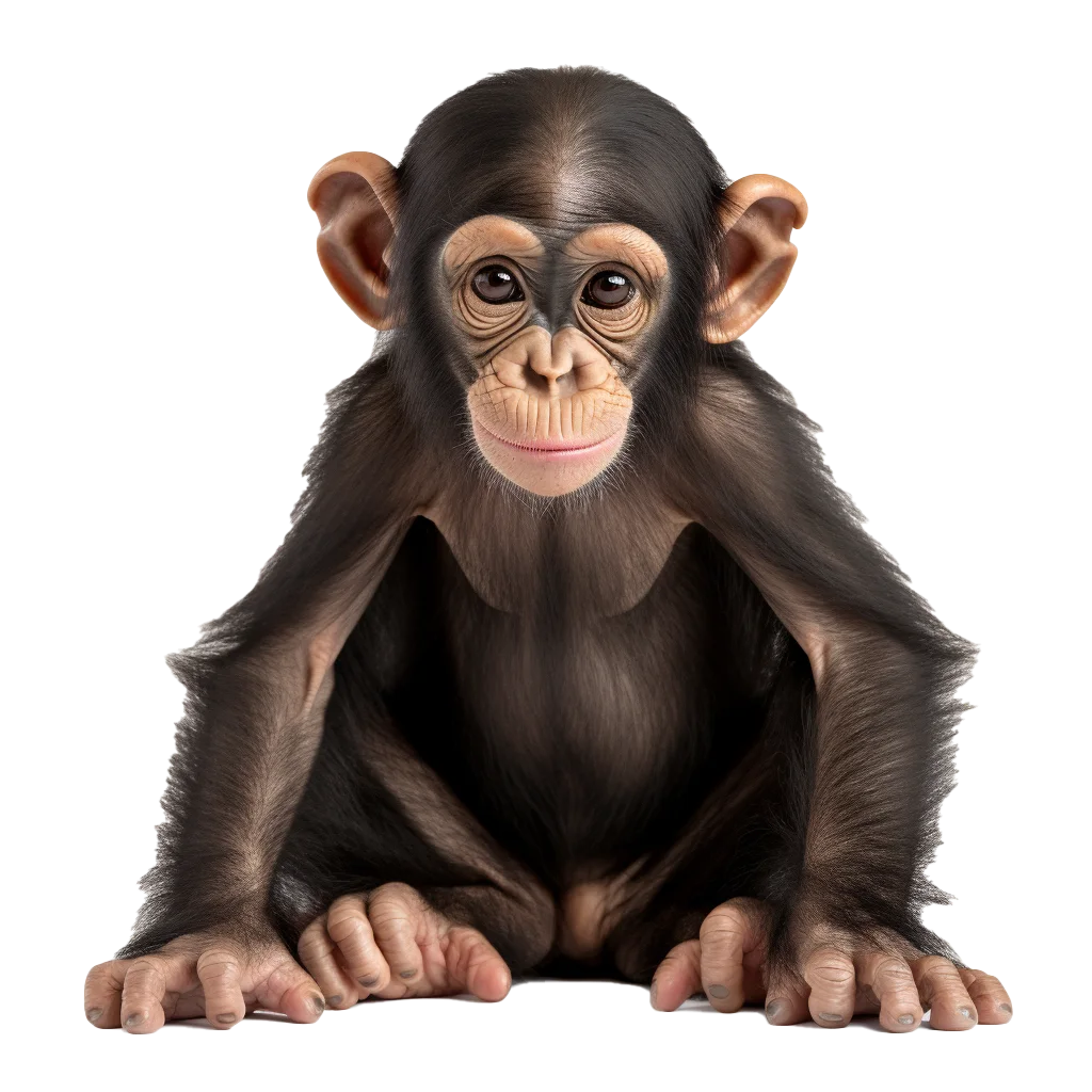 Realistic Chimpanzee Sitting Free PNG