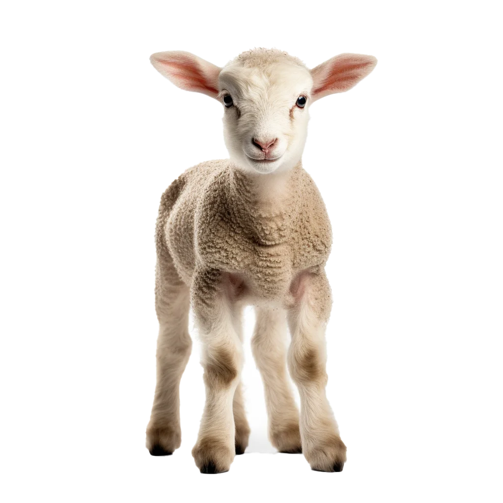 Fluffy Baby Lamb Front View Free PNG