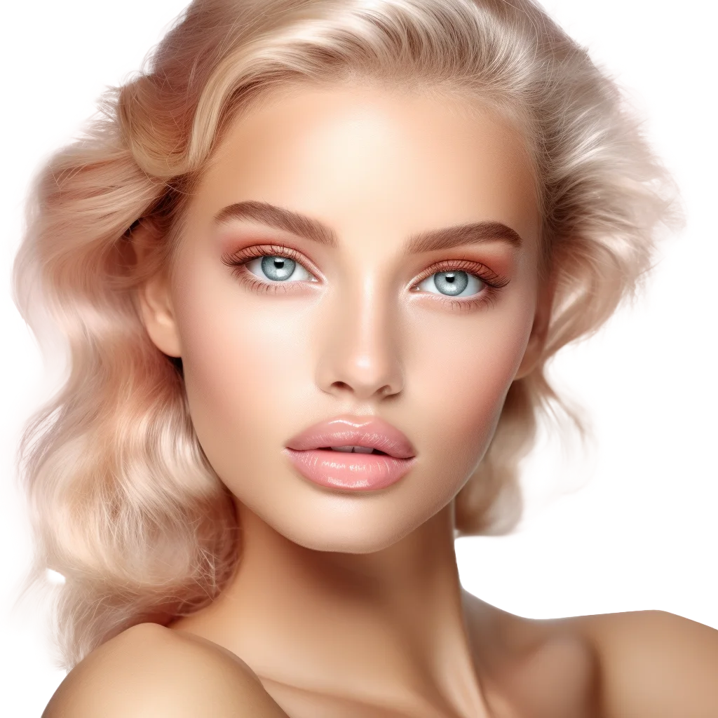 Blonde Beauty Model Blue Eyes Portrait Free PNG