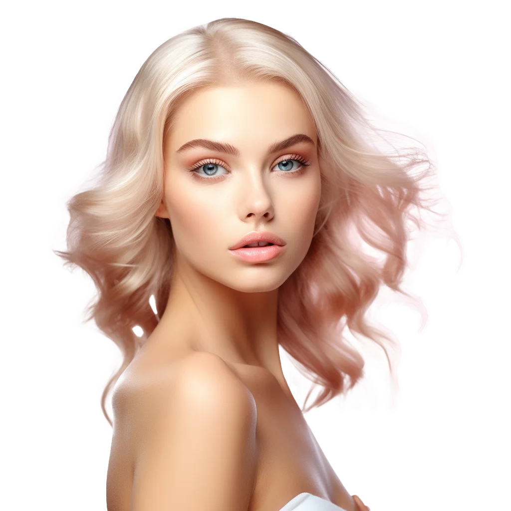 Blonde Woman with Wavy Short Hair Free PNG