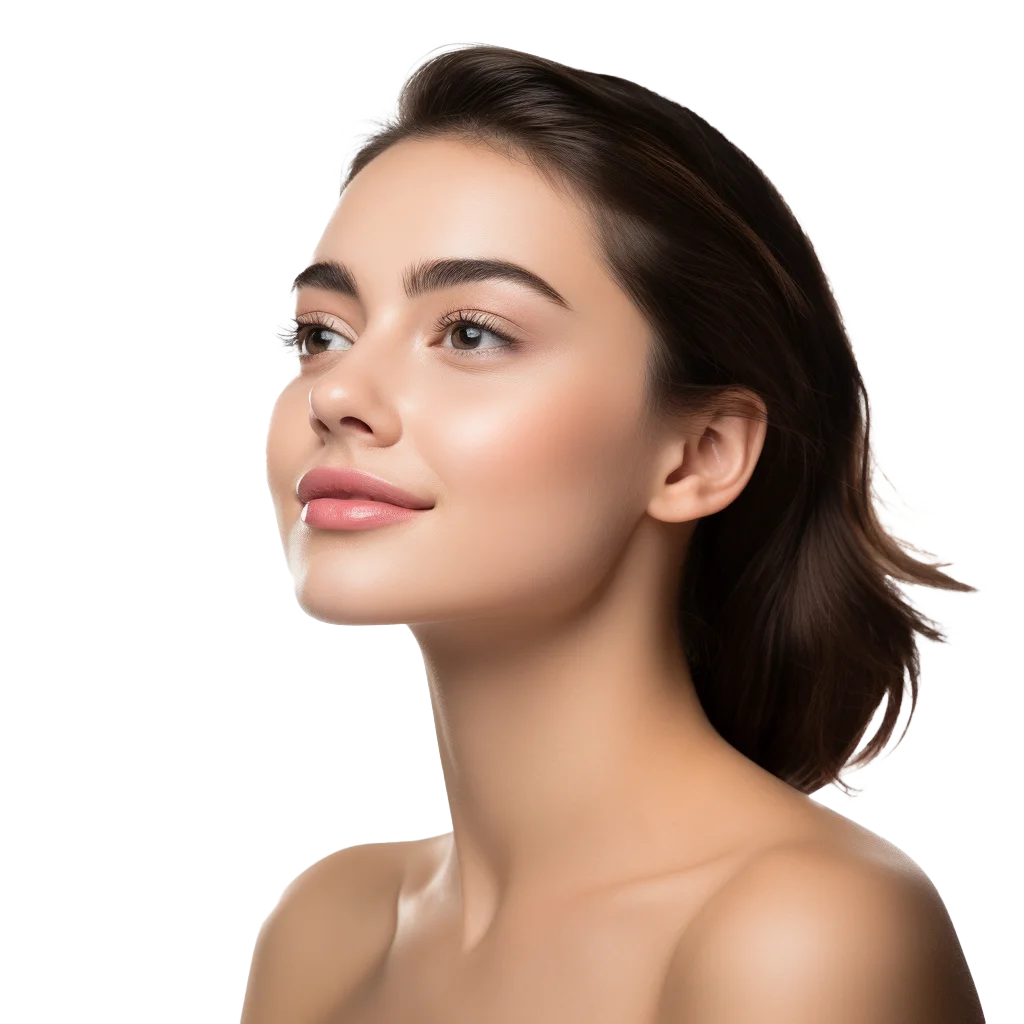 Natural Brunette Beauty Profile View Free PNG