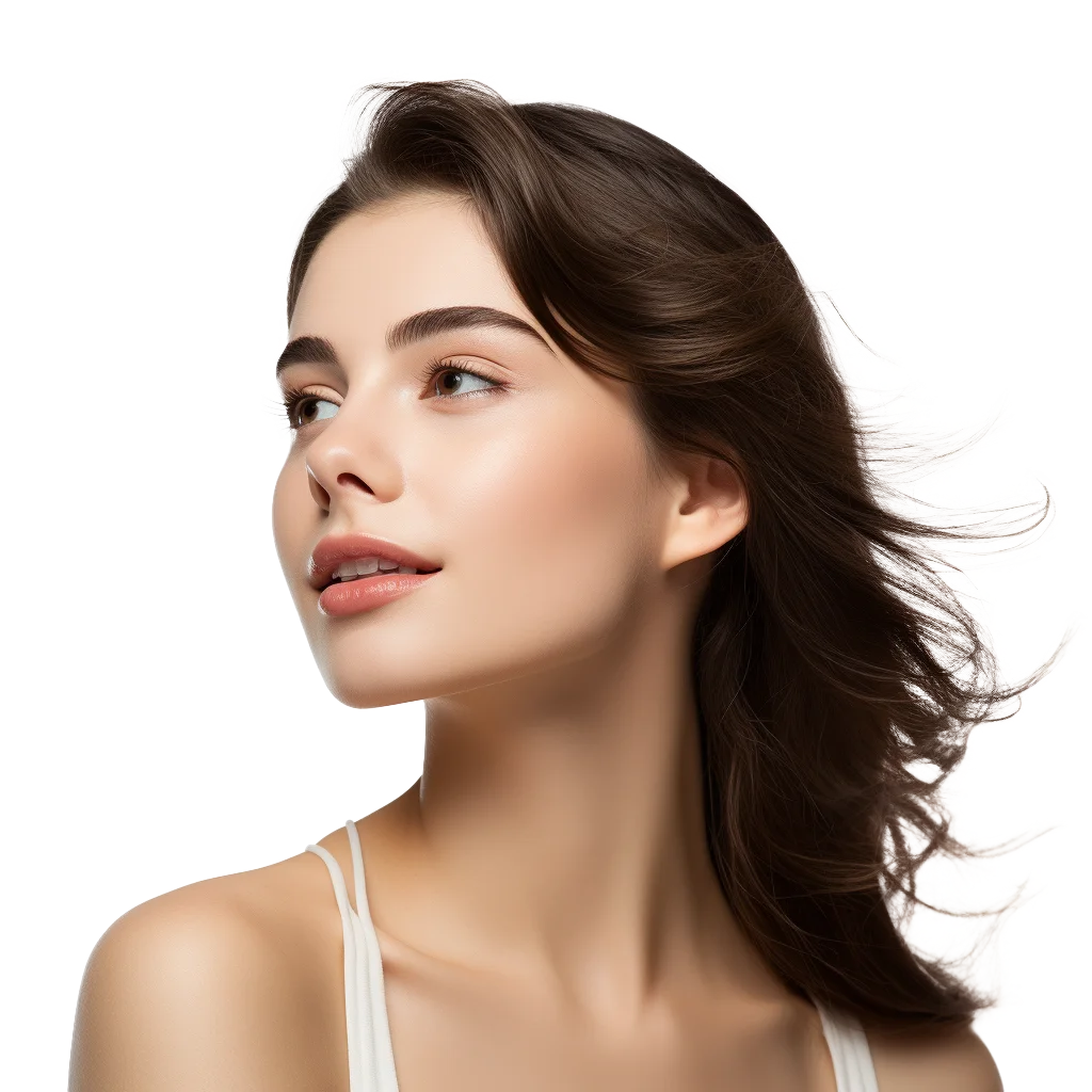 Pensive Brunette Beauty Side Angle Free PNG
