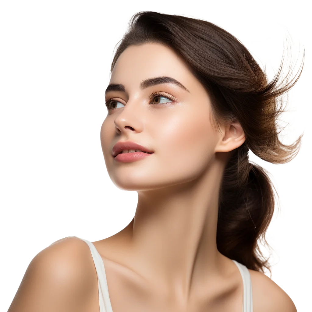 Smiling Brunette Woman in Tank Top Free PNG