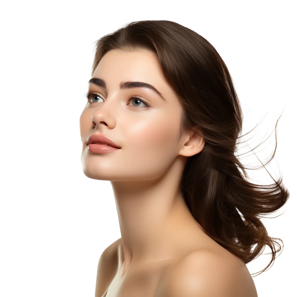 Graceful Brunette Looking Over Shoulder Free PNG