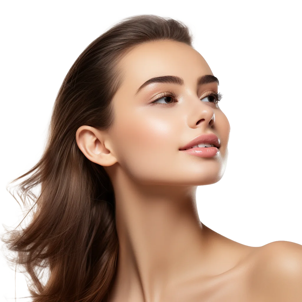 Brunette Beauty Model Side Look Free PNG