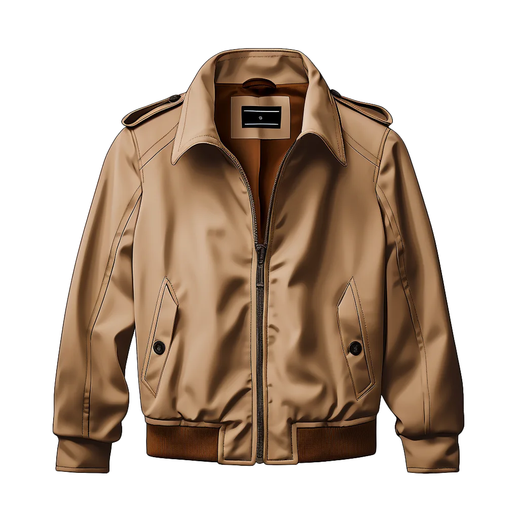 Men Light Brown Nubuck Leather Jacket Free PNG