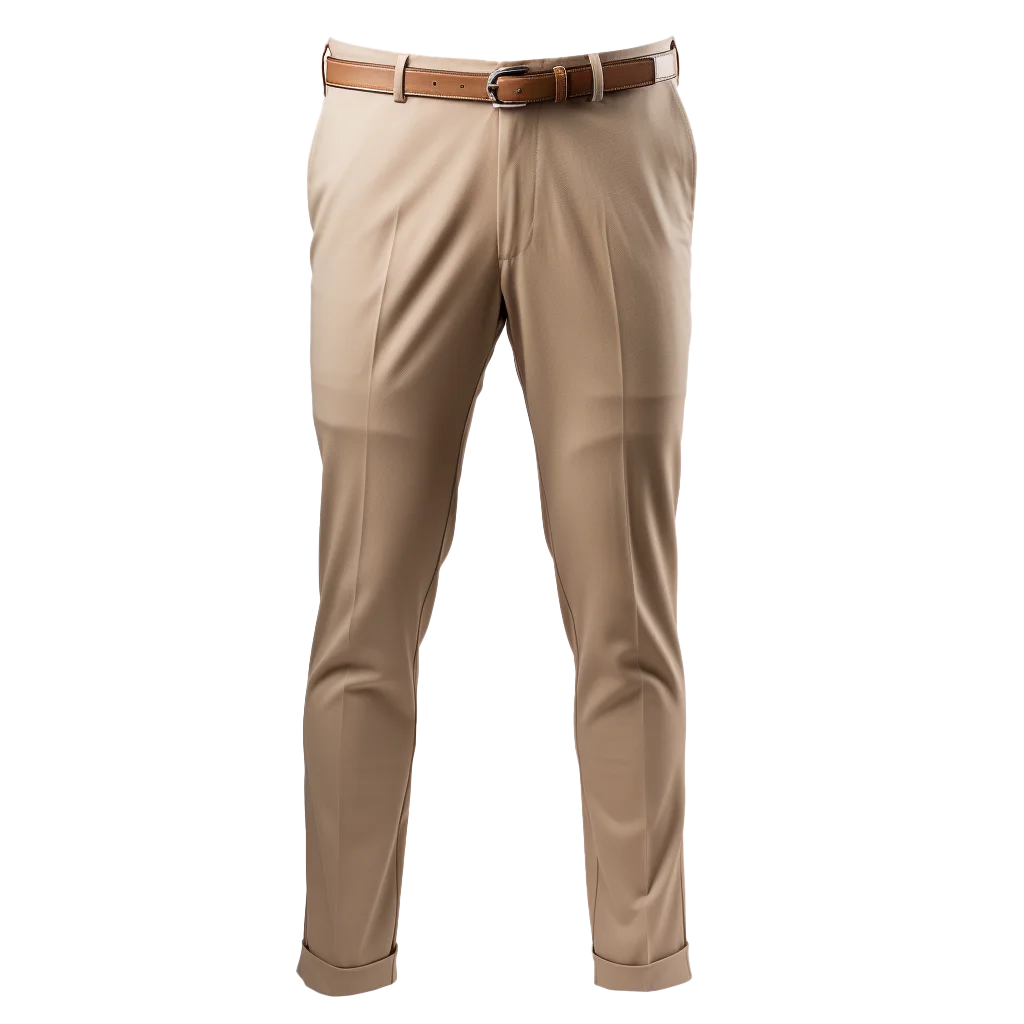 Men Tan Khaki Slim Fit Chino Pants Free PNG