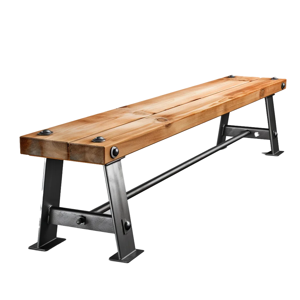 Industrial Reclaimed Wood Dining Bench Free PNG