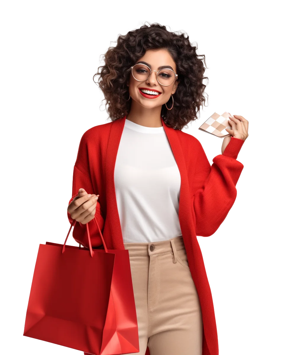 Stylish Mature Woman with Glasses in Red Blazer Free PNG