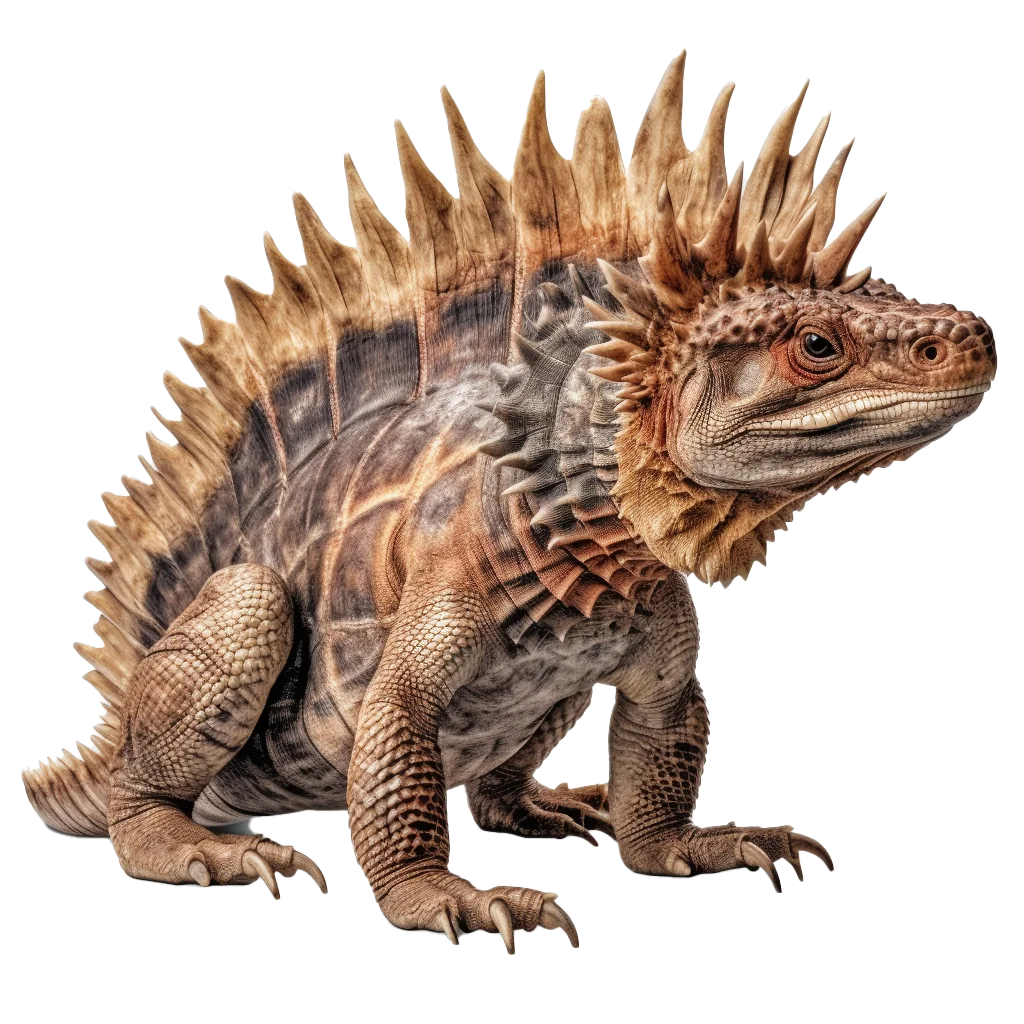 Armored Spiny Lizard Prehistoric Creature Free PNG