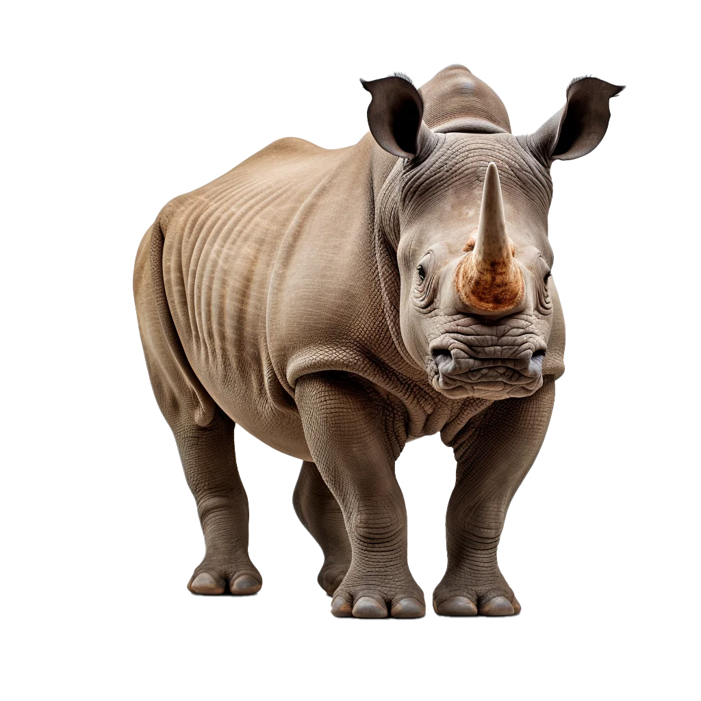 African Rhino Horned Wildlife Safari Animal Free PNG