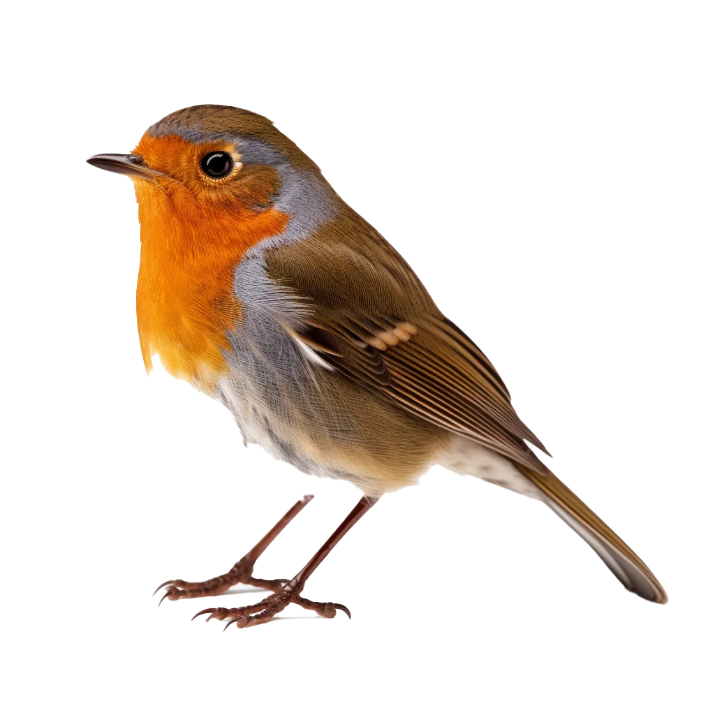European Robin Bird Standing Wildlife Songbird Free PNG