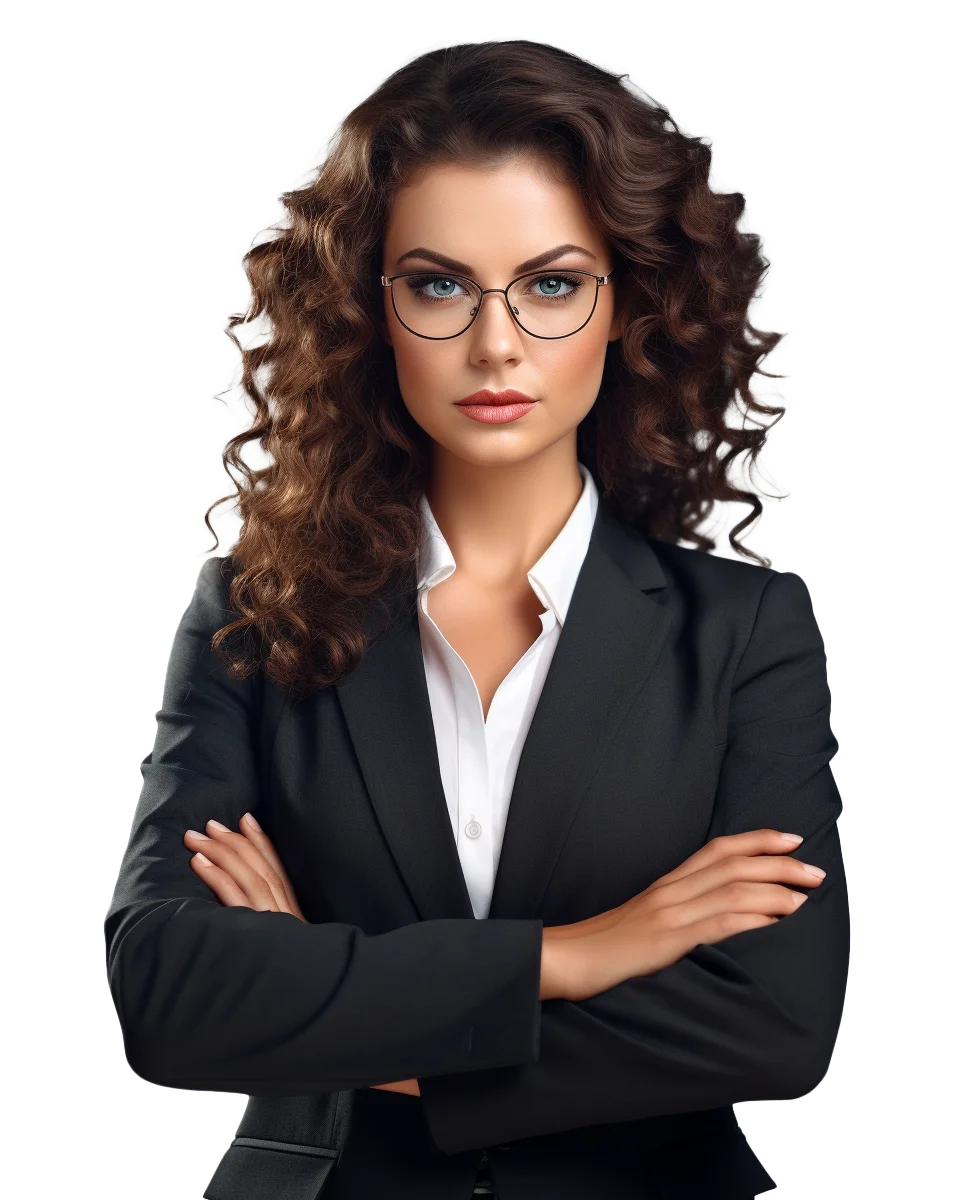 Professional Businesswoman with Curly Hair Free PNG
