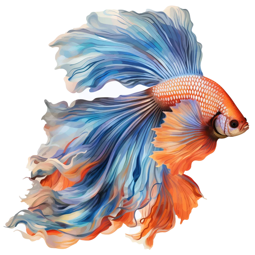Colorful Siamese Fighting Betta Fish Swimming Free PNG
