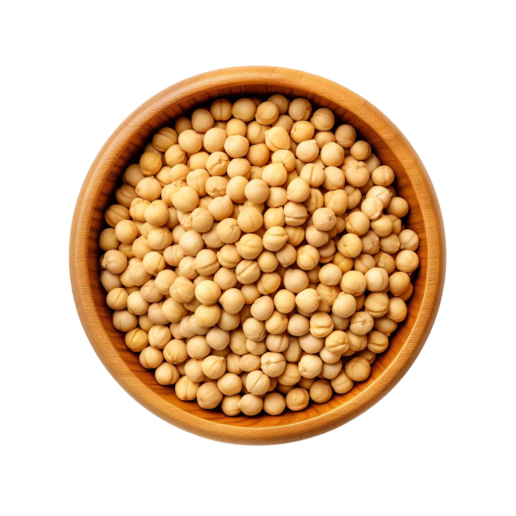 Raw Chickpeas Garbanzo Beans in Wooden Bowl Free PNG