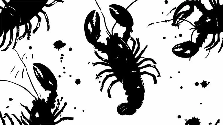 Maine Lobster Seafood Silhouette Free Vector Clipart