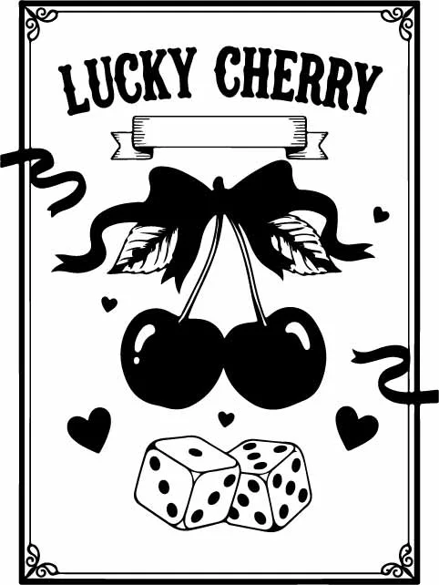 Lucky Cherries Ribbon Banner Free Vector Graphic