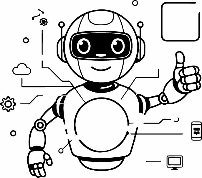 Friendly Robot AI Assistant Free Vector Character