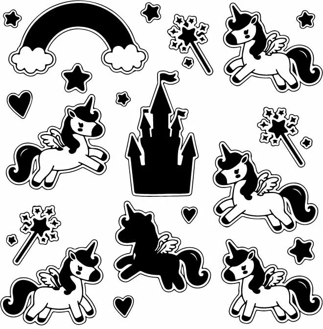 Fairytale Unicorn Castle Magic Free Vector Clipart