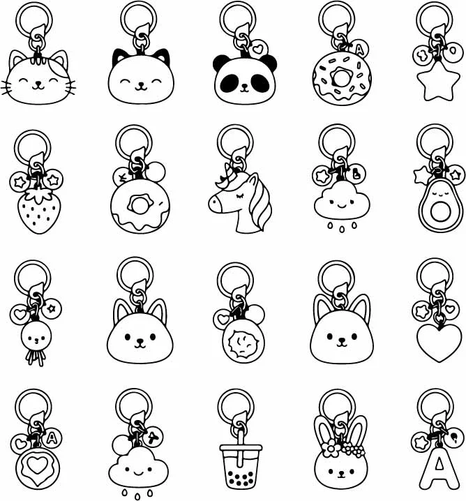 Cute Animal Characters Line Art Free Vector Pack