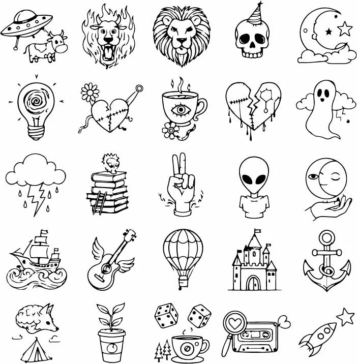 Hand Drawn Pop Culture Doodle Free Vector Clipart