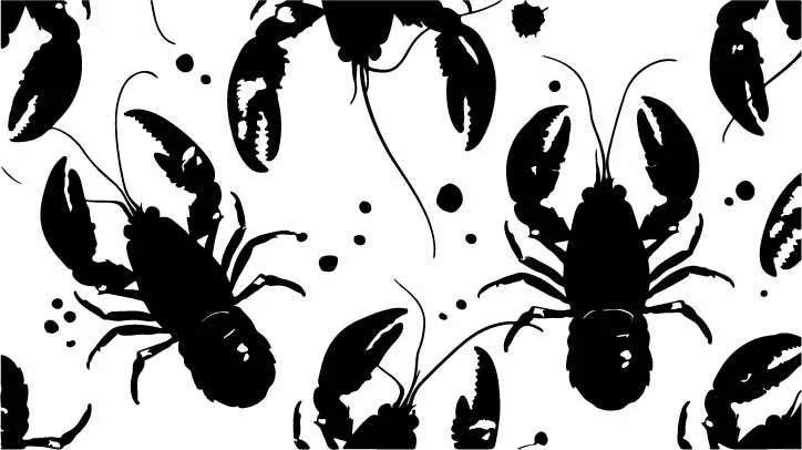 Ocean Maine Lobster Animal Free Vector Pattern