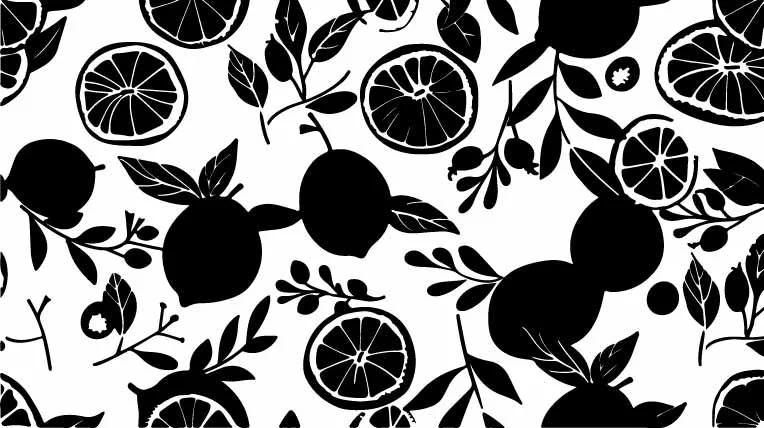 Orange and Citrus Fruit Free Vector Seamless Pattern