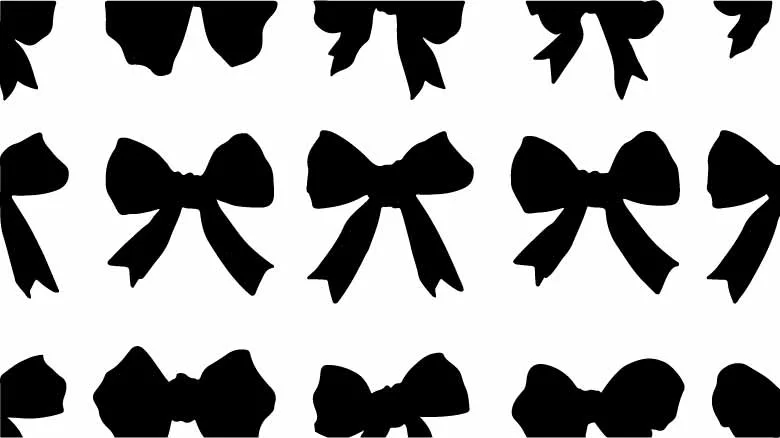 Seamless Ribbon Bows Repeat Free Vector Pattern