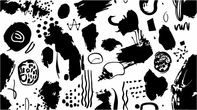 Abstract Ink Splatters and Marks Free Vector Pattern