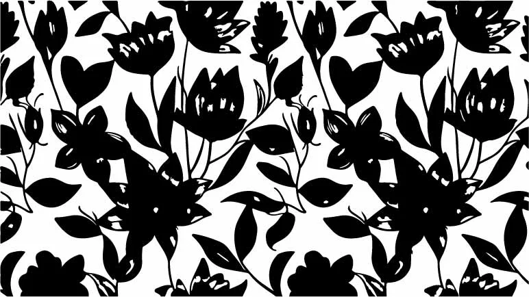 Bold Abstract Floral Blooms Free Vector Pattern