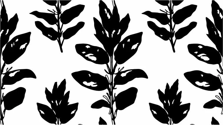 Botanical Tree Branch Silhouette Free Vector Pattern
